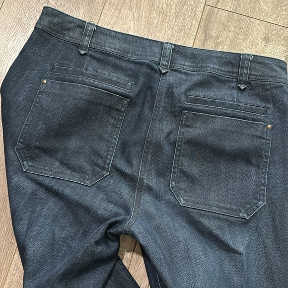 Anthropologie Leifsdottir dark denim jeans with lace up detail 30 - Picture 5 of 5